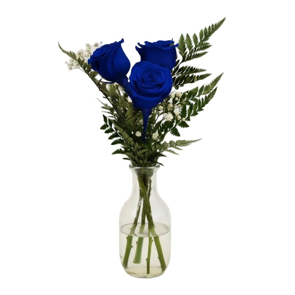 Bouquet - 3 roses bleues