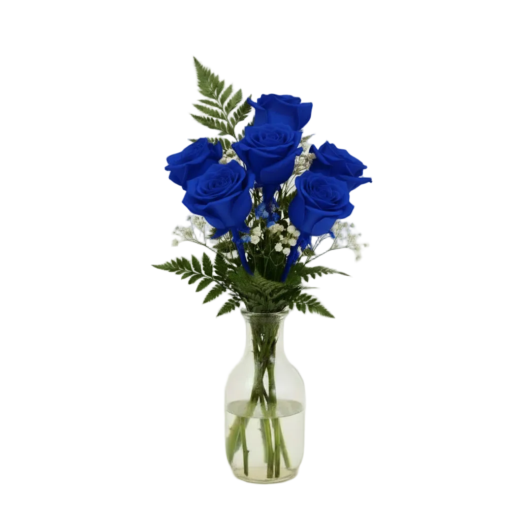 Bouquet - 6 blue roses