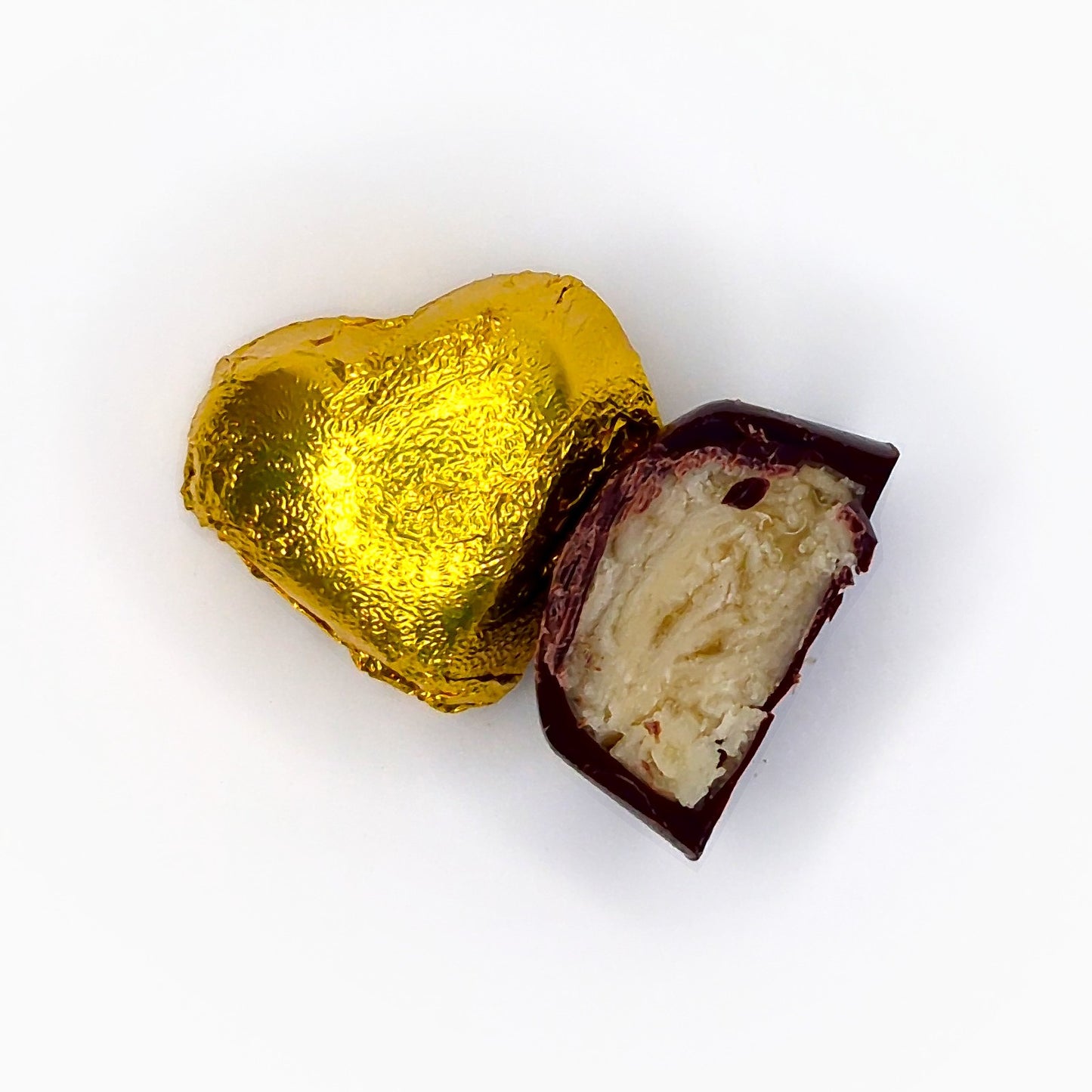 Coeur en chocolat 75% caramel-noix de coco