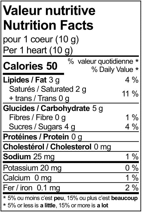 Coeur en chocolat 75% caramel-noix de coco